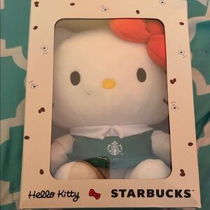Starbucks Hello Kitty Plush with Red Bow and Green Apron